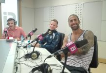 El director deportivo del Atlético Baleares, Patrick Messow y el portero Oinatz Aulestia