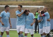 El Ibiza celebrando un gol