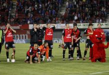 El RCD Mallorca viendo los minutos finales del Almería vs Sevilla (Fotografía vía FútbolMallorca)